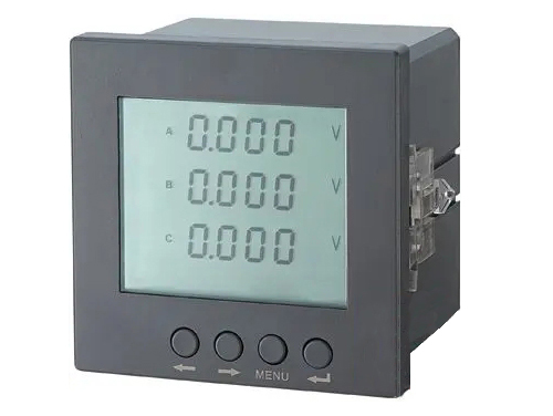 Liquid crystal three-phase voltmeter